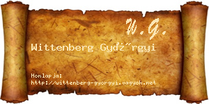 Wittenberg Györgyi névjegykártya